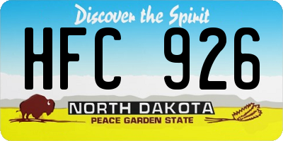 ND license plate HFC926