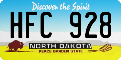 ND license plate HFC928