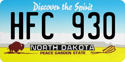 ND license plate HFC930