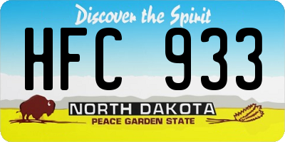 ND license plate HFC933