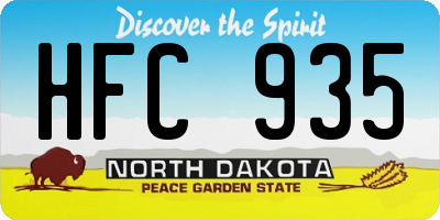 ND license plate HFC935