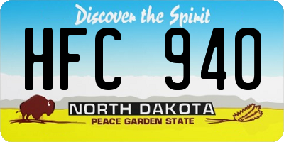 ND license plate HFC940