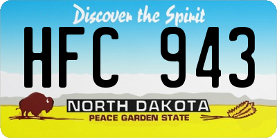 ND license plate HFC943