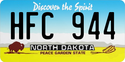 ND license plate HFC944