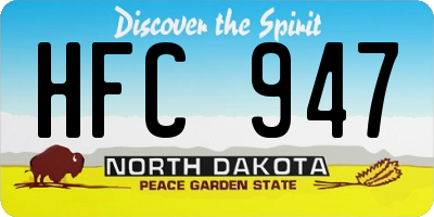 ND license plate HFC947