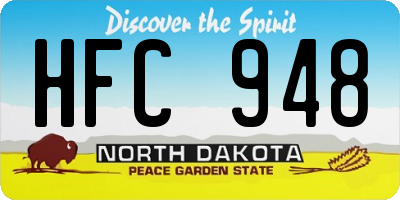 ND license plate HFC948