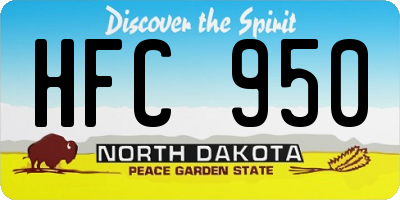 ND license plate HFC950