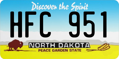 ND license plate HFC951