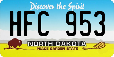 ND license plate HFC953