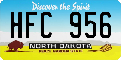 ND license plate HFC956