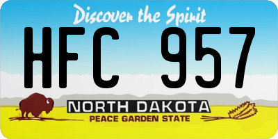 ND license plate HFC957