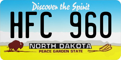 ND license plate HFC960
