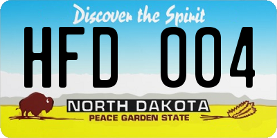ND license plate HFD004