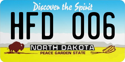 ND license plate HFD006