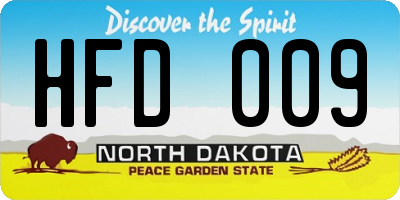 ND license plate HFD009