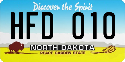 ND license plate HFD010