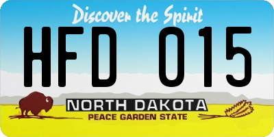 ND license plate HFD015