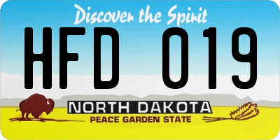 ND license plate HFD019