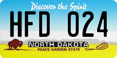 ND license plate HFD024