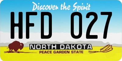 ND license plate HFD027