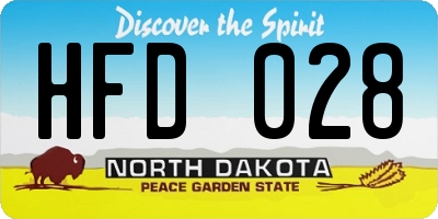 ND license plate HFD028