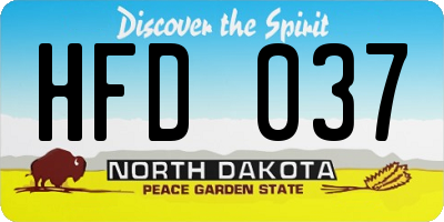ND license plate HFD037