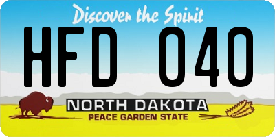 ND license plate HFD040
