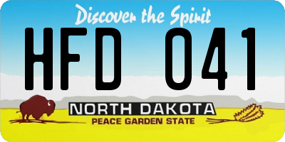 ND license plate HFD041