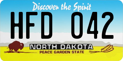 ND license plate HFD042