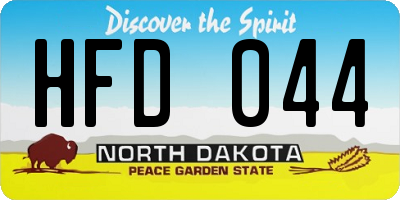 ND license plate HFD044