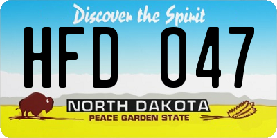 ND license plate HFD047