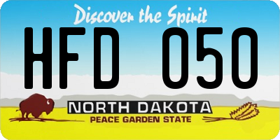 ND license plate HFD050
