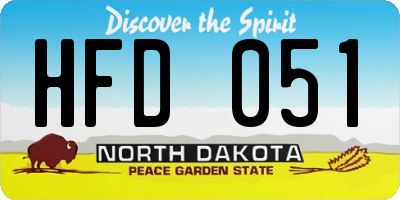 ND license plate HFD051