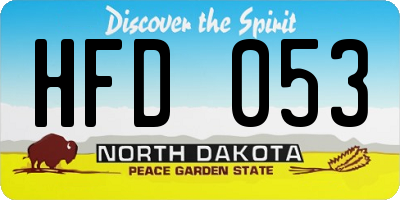 ND license plate HFD053