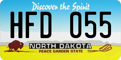 ND license plate HFD055