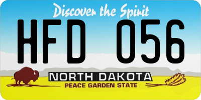 ND license plate HFD056