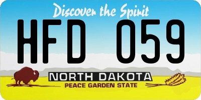 ND license plate HFD059