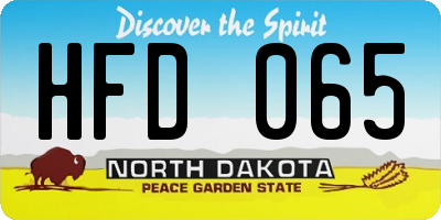 ND license plate HFD065