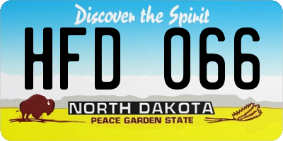 ND license plate HFD066