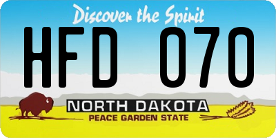 ND license plate HFD070