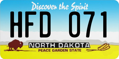 ND license plate HFD071
