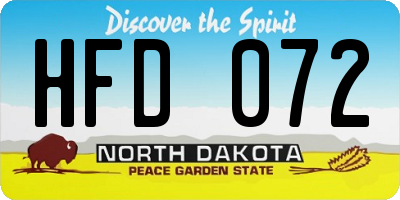 ND license plate HFD072
