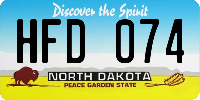 ND license plate HFD074