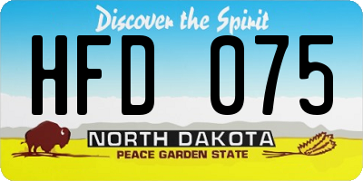 ND license plate HFD075