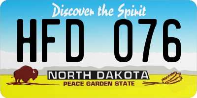 ND license plate HFD076