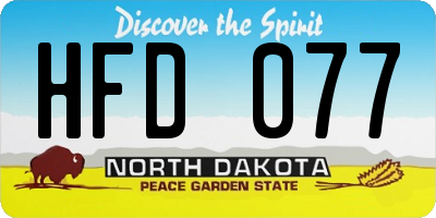 ND license plate HFD077