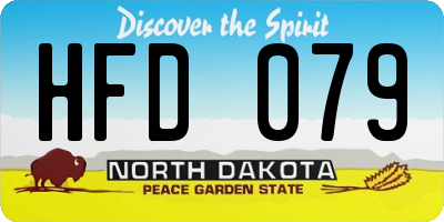 ND license plate HFD079