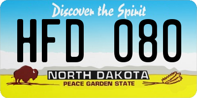 ND license plate HFD080