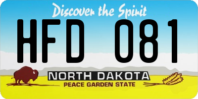 ND license plate HFD081