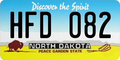 ND license plate HFD082